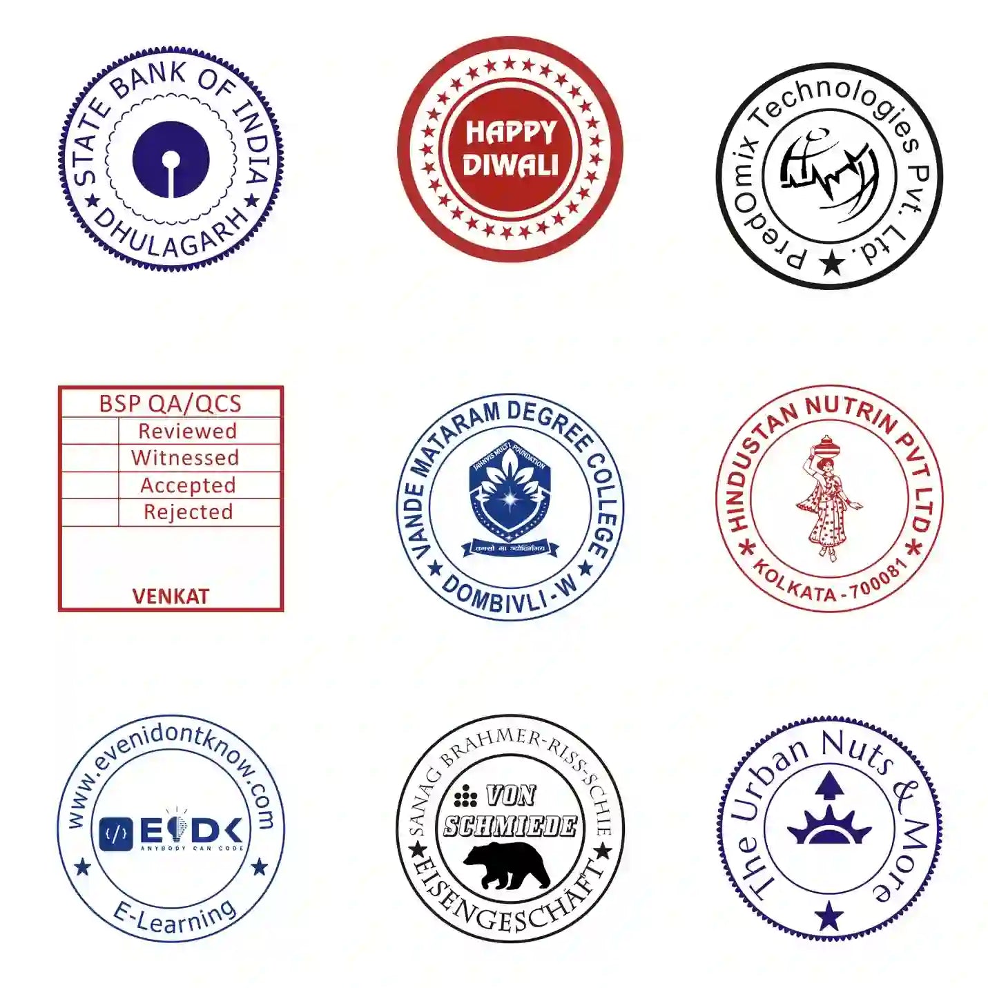 Classic Round Pre Inked Rubber Stamp